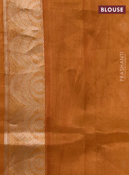 Orange Banarasi Tissue Silk Saree