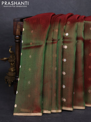 Maroon Banarasi Tissue Silk Saree
