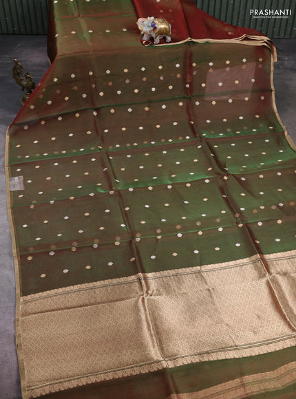 Maroon Banarasi Tissue Silk Saree