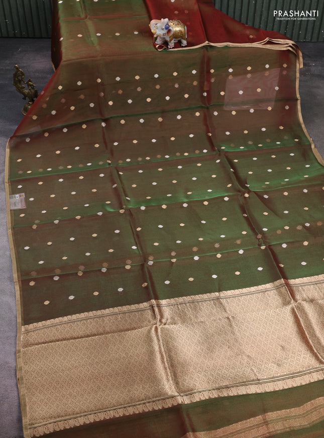 Maroon Banarasi Tissue Silk Saree
