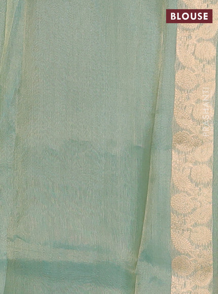 Teal Blue Banarasi Tissue Silk Saree