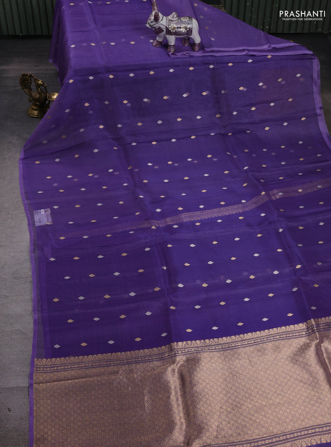 Lavender Banarasi Tissue Silk Saree