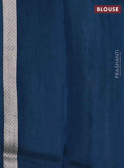 Peacock Blue Banarasi Tissue Silk Saree