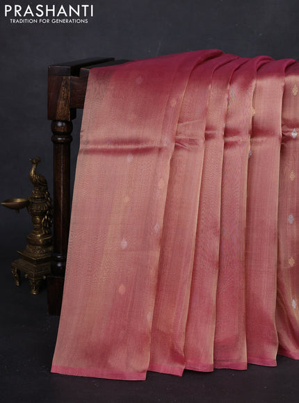 Pink Banarasi Tissue Silk Saree