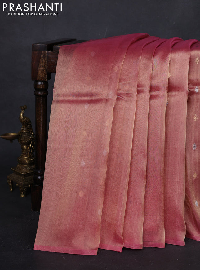 Pink Banarasi Tissue Silk Saree