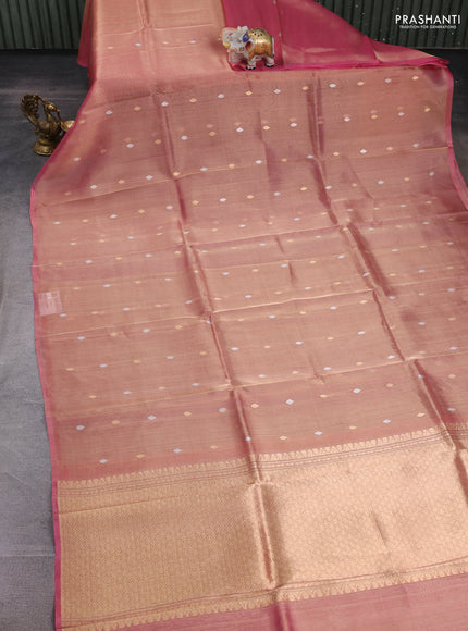 Pink Banarasi Tissue Silk Saree