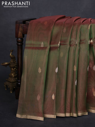 Maroon Banarasi Tissue Silk Saree