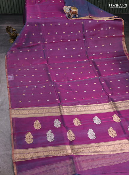 Purple Banarasi Tissue Silk Saree