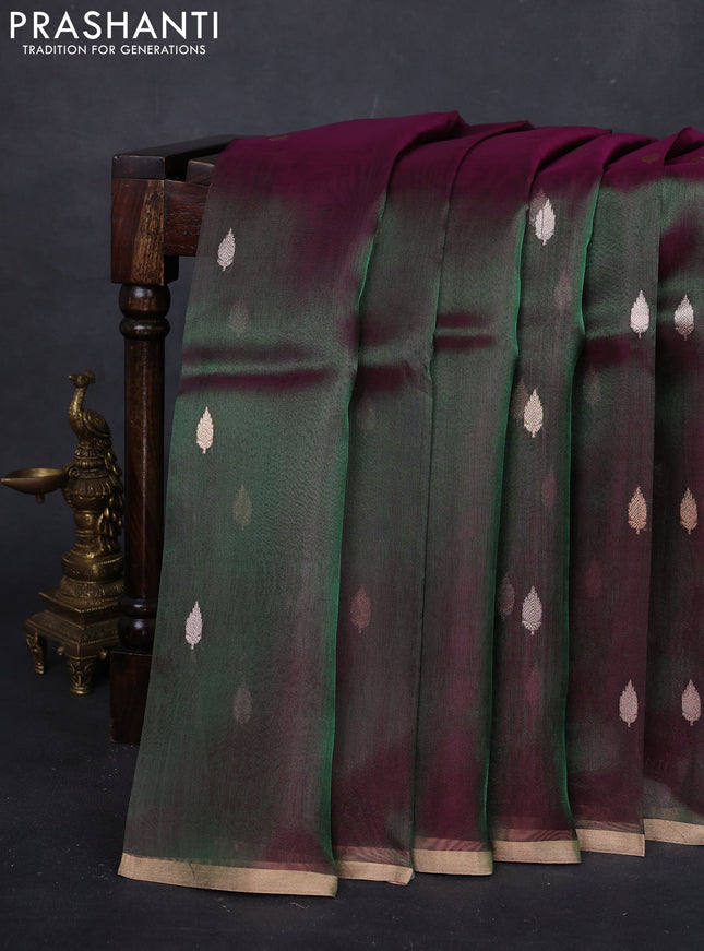 Purple Banarasi Tissue Silk Saree