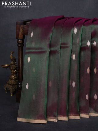 Purple Banarasi Tissue Silk Saree