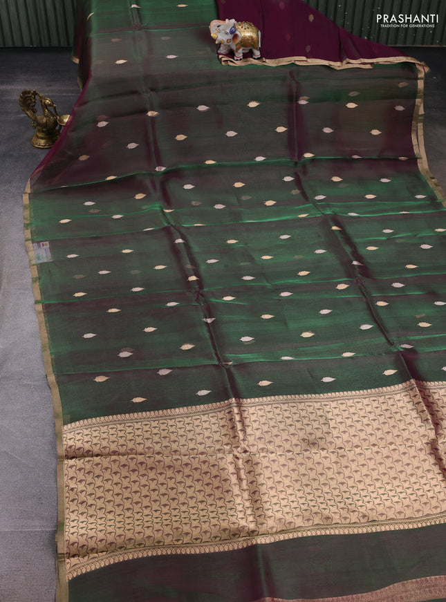 Purple Banarasi Tissue Silk Saree