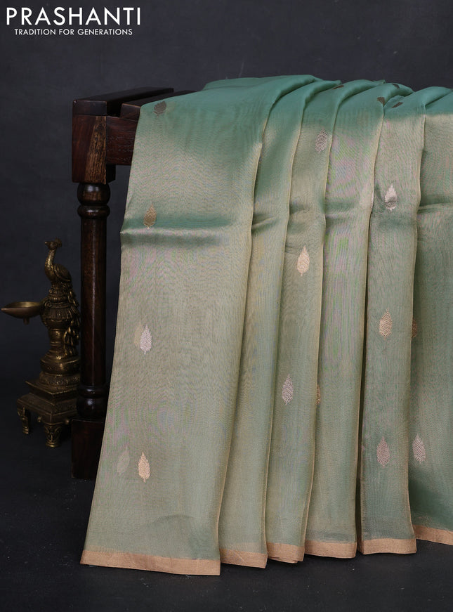 Green Banarasi Tissue Silk Saree