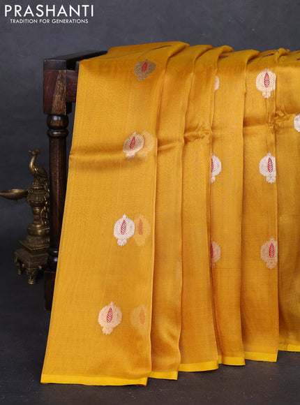 Yellow Banarasi Tissue Silk Saree