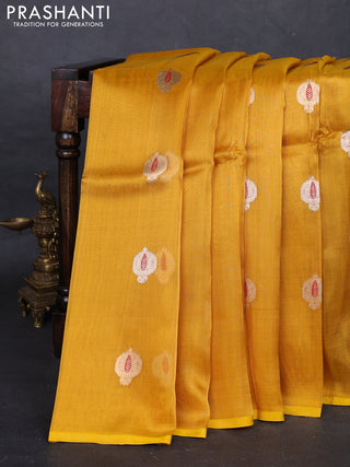 Yellow Banarasi Tissue Silk Saree