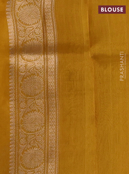 Yellow Banarasi Tissue Silk Saree