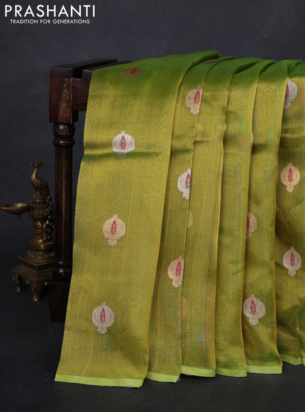 Green Banarasi Tissue Silk Saree