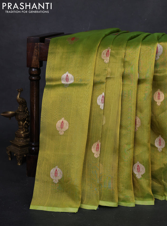 Green Banarasi Tissue Silk Saree