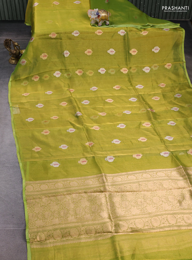 Green Banarasi Tissue Silk Saree