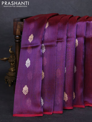 Purple Banarasi Tissue Silk Saree