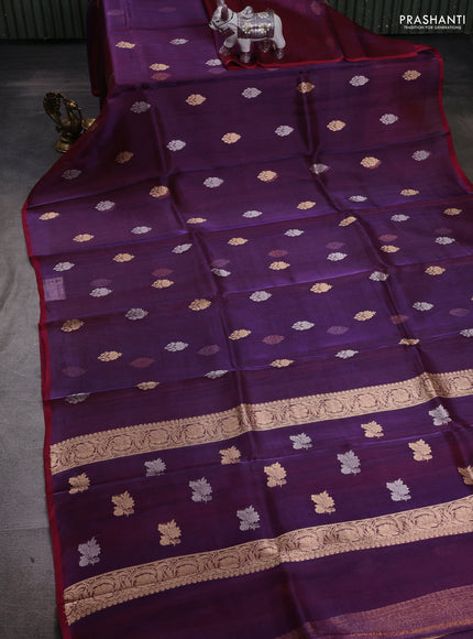 Purple Banarasi Tissue Silk Saree