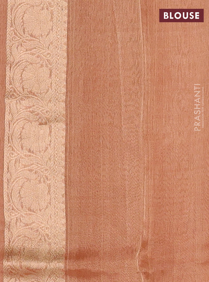 Peach Banarasi Tissue Silk Saree