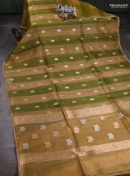 Green Banarasi Tissue Silk Saree