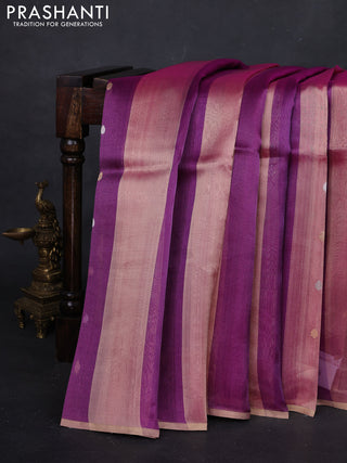Magenta Pink Banarasi Tissue Silk Saree