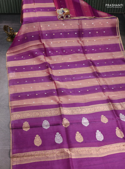 Magenta Pink Banarasi Tissue Silk Saree
