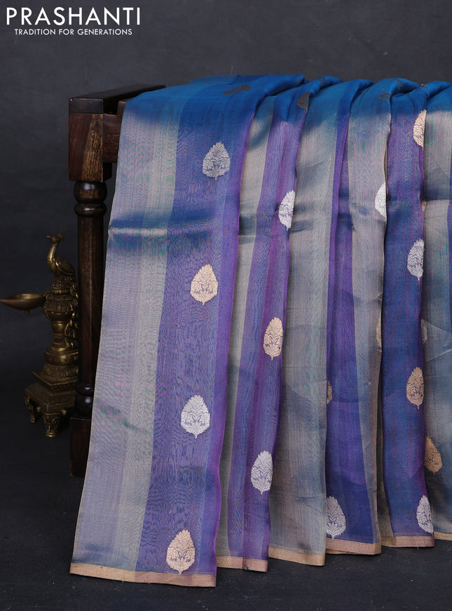 Blue Banarasi Tissue Silk Saree