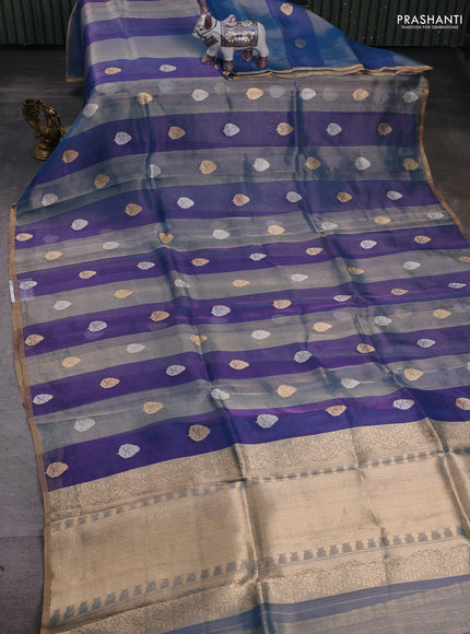 Blue Banarasi Tissue Silk Saree