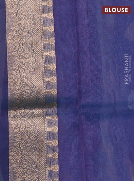 Blue Banarasi Tissue Silk Saree