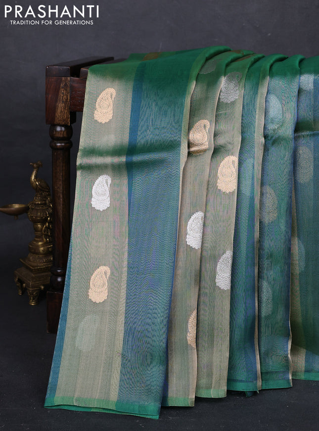 Green Banarasi Tissue Silk Saree