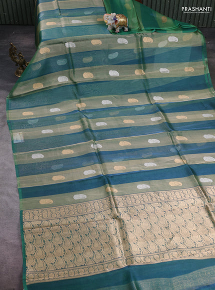 Green Banarasi Tissue Silk Saree