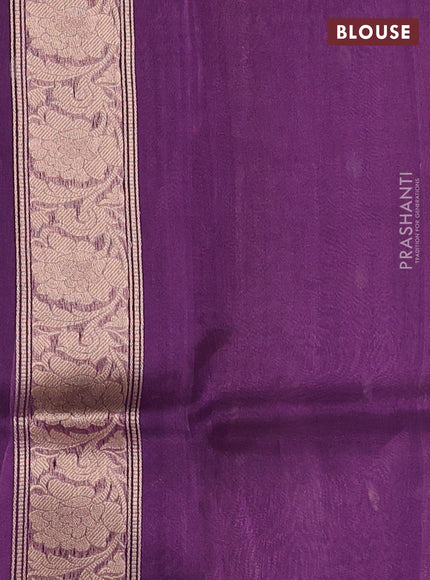Purple Banarasi Tissue Silk Saree
