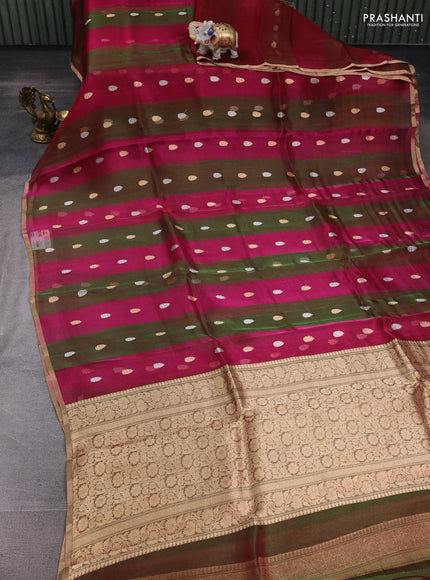 Pink & Green Banarasi Tissue Silk Saree