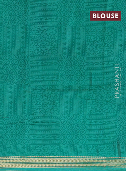 Blue & Teal Green Muslin Silk - Prints
