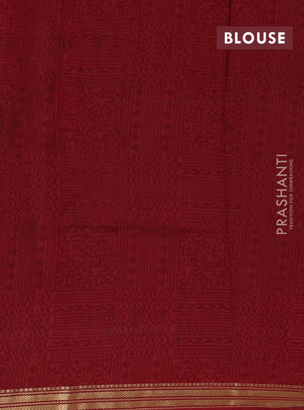 Black & Maroon Muslin Silk - Prints