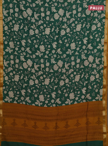 Green & Mustard Yellow Muslin Silk - Prints