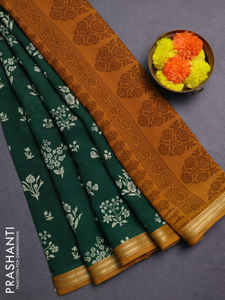 Green & Mustard Yellow Muslin Silk - Prints