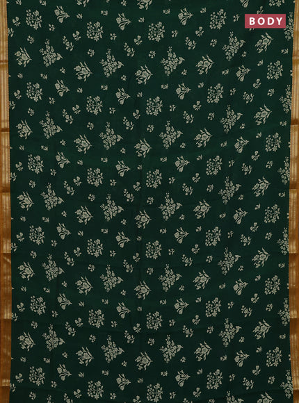 Green & Mustard Yellow Muslin Silk - Prints