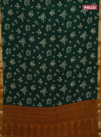Green & Mustard Yellow Muslin Silk - Prints
