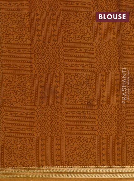 Green & Mustard Yellow Muslin Silk - Prints