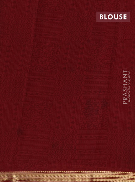Black & Maroon Muslin Silk - Prints