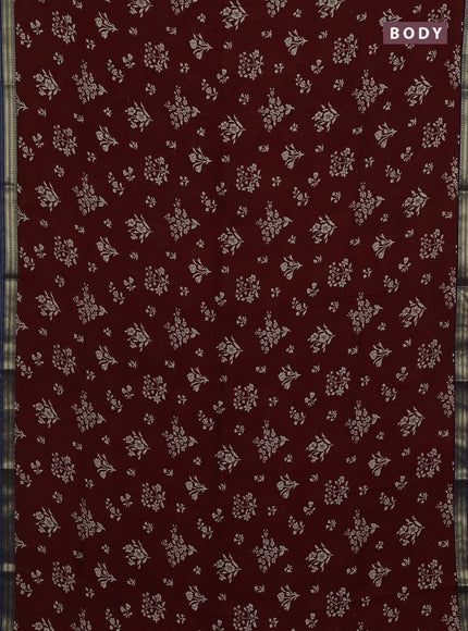 Maroon & Peacock Blue Muslin Silk - Prints