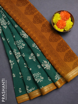 Green & Mustard Yellow Muslin Silk - Prints