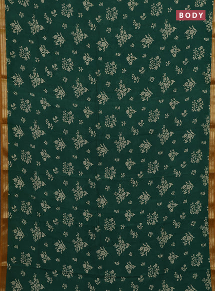 Green & Mustard Yellow Muslin Silk - Prints