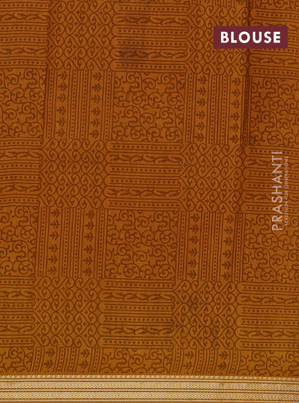 Green & Mustard Yellow Muslin Silk - Prints