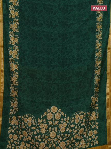Green & Mustard Yellow Muslin Silk - Prints