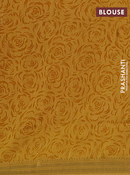 Maroon & Mustard Yellow Muslin Silk - Prints