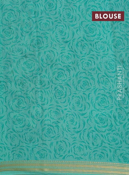 Peacock Blue & Teal Green Muslin Silk - Prints